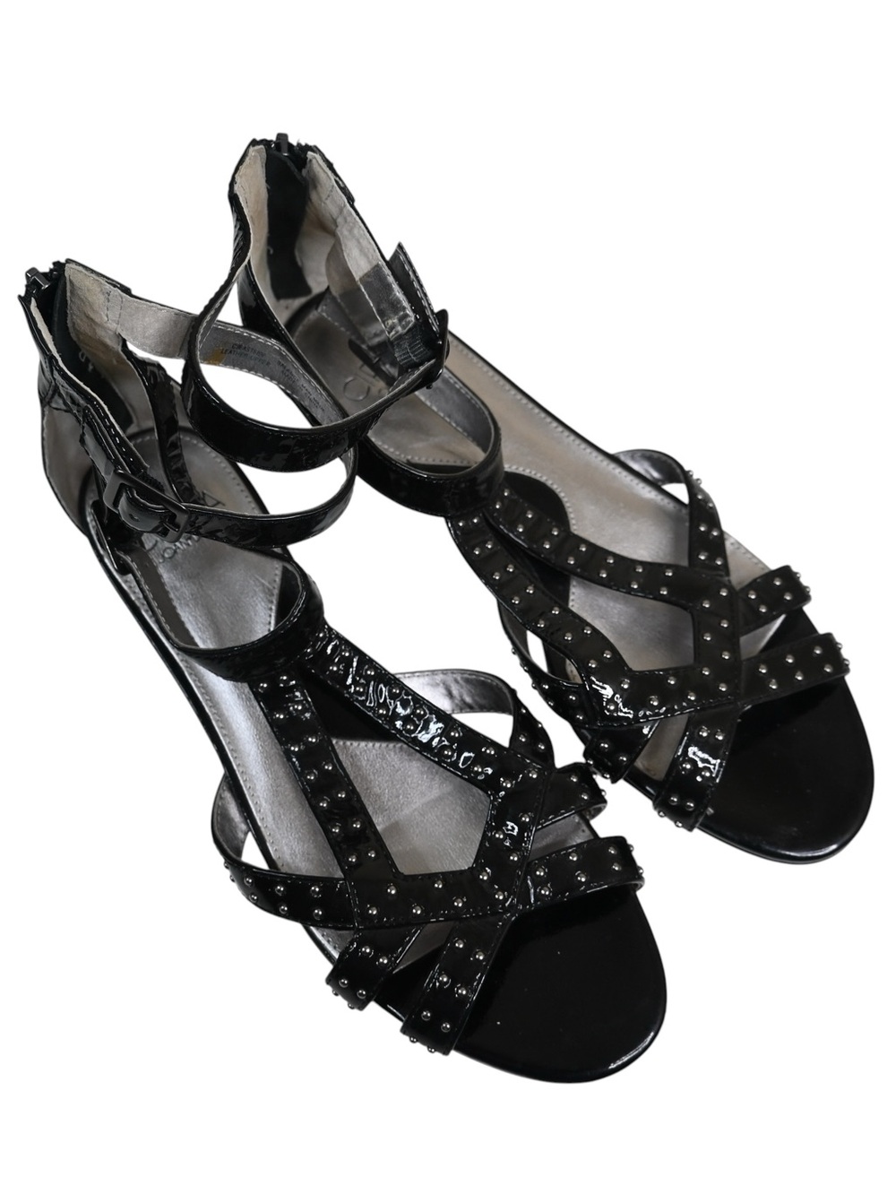 Circa Joan & David Women's 9 CJEASTSIDE Patent Leather Studded Sandals